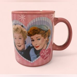 2007 I Love Lucy Friends Forever Lucy and Ethel Pink Coffee Mug Cup